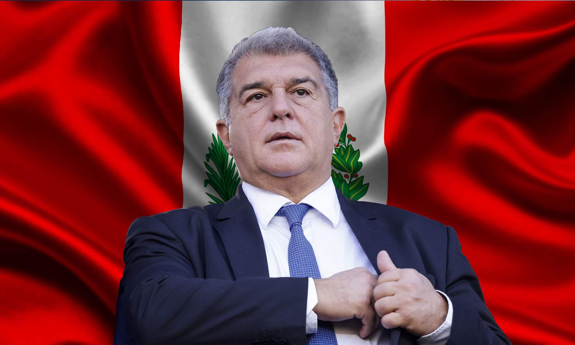 Laporta con fondo de Peru Laporta con fondo de Peru