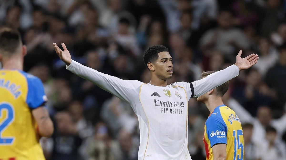 Bellingham festejando su gol contra el Valencia Bellingham festejando su gol contra el Valencia