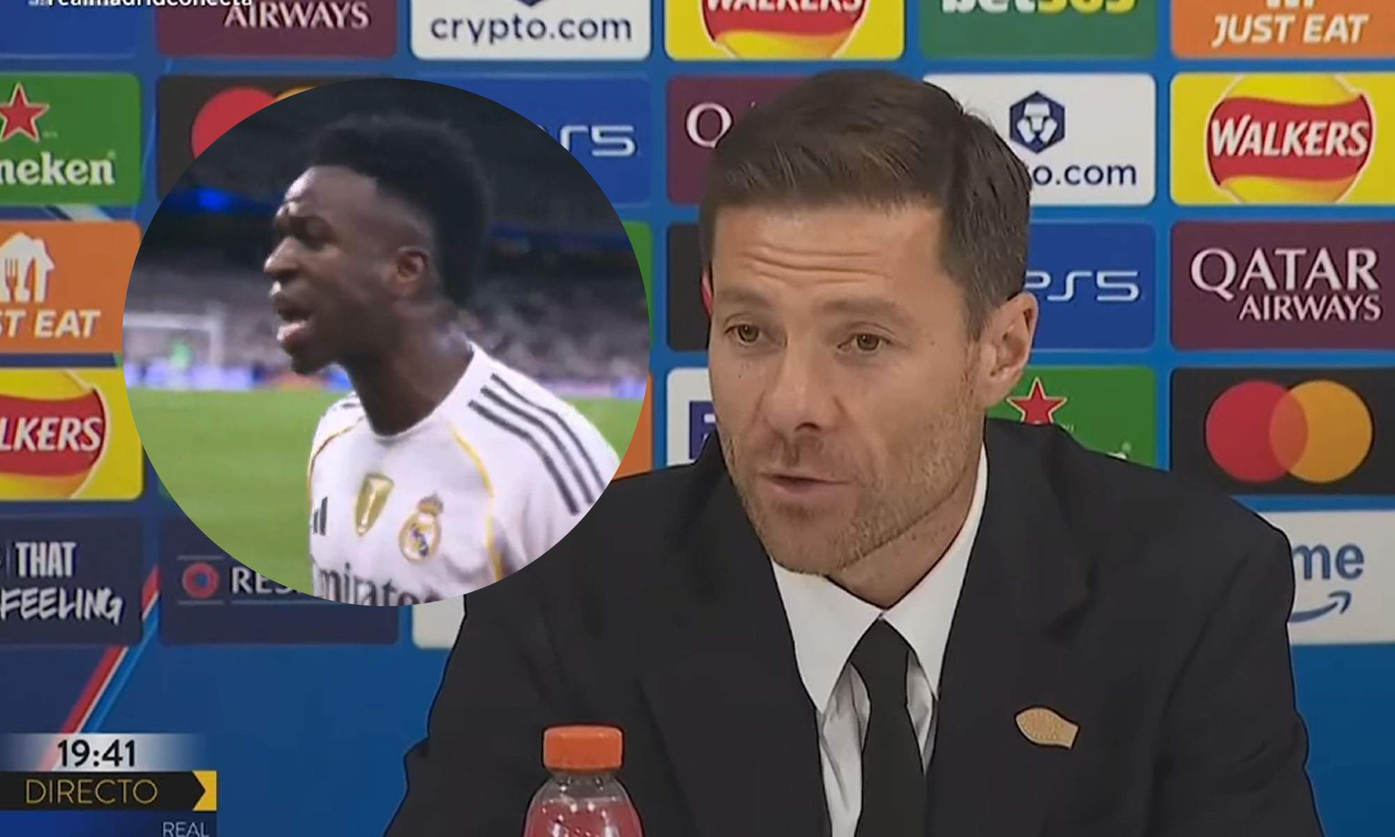 Xabi en rueda de prensa con Vinicius molesto en el Clásico