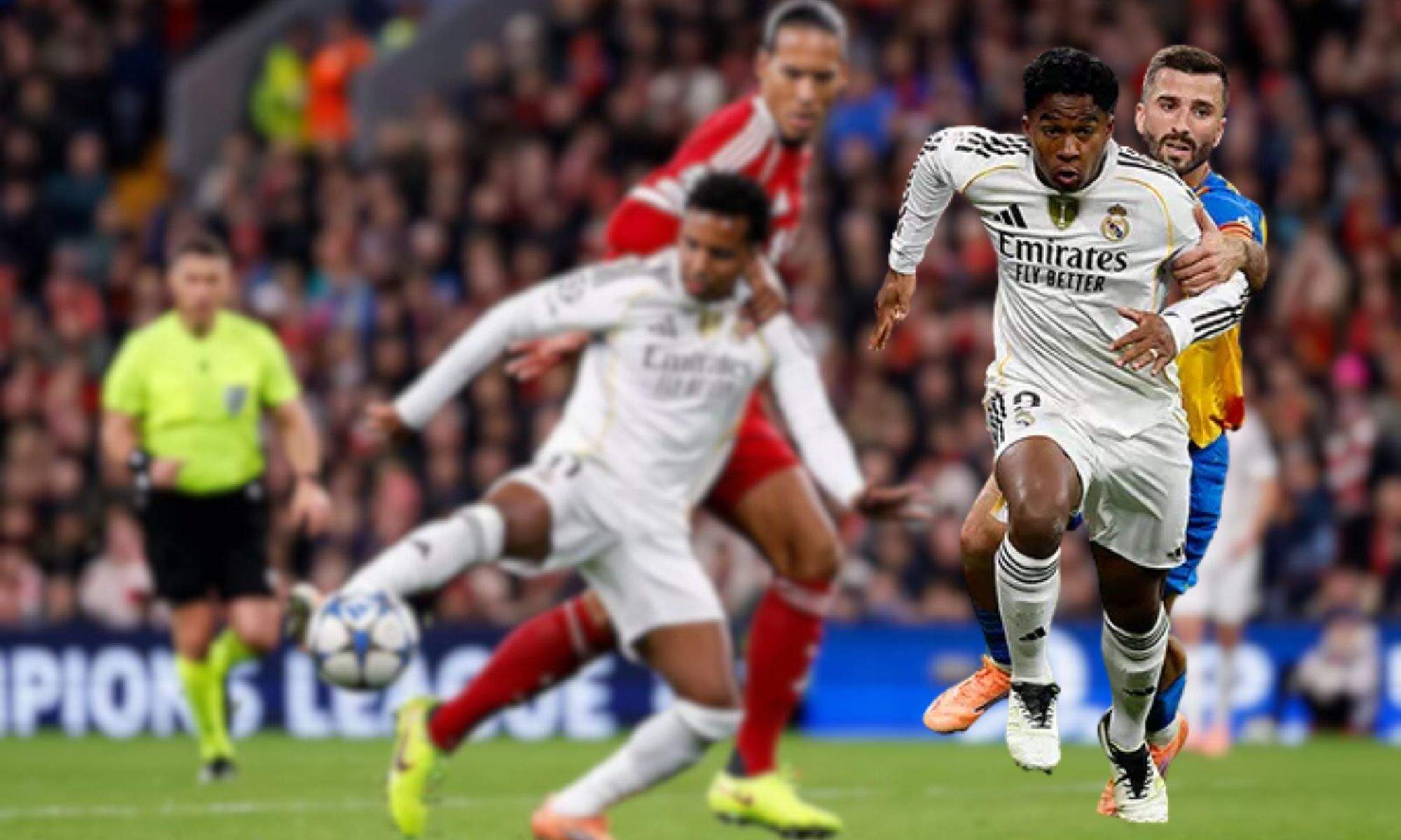 Rodrygo con Van Dijk y Endrick