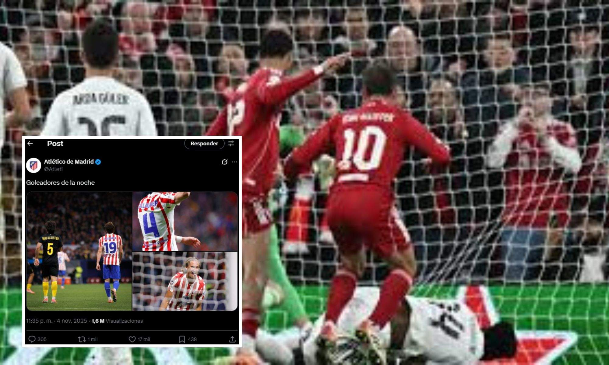 Gol Mac Allister y Tuit Atlético