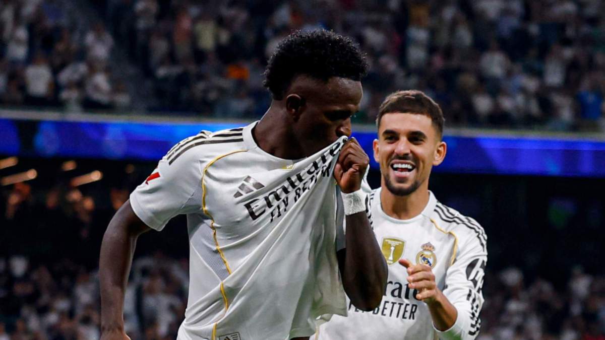 Vinicius celebrando uno de sus goles ante el Villarreal Vinicius celebrando uno de sus goles ante el Villarreal