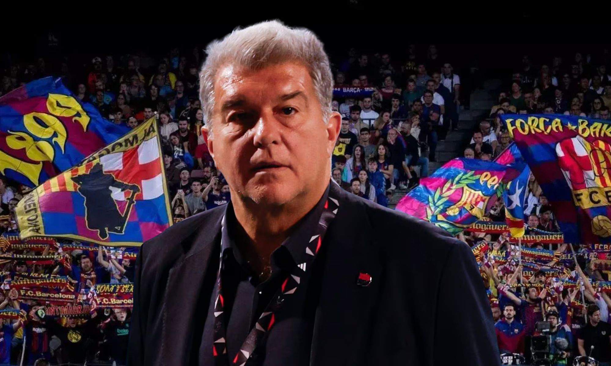 Grada Animación Camp Nou y Laporta