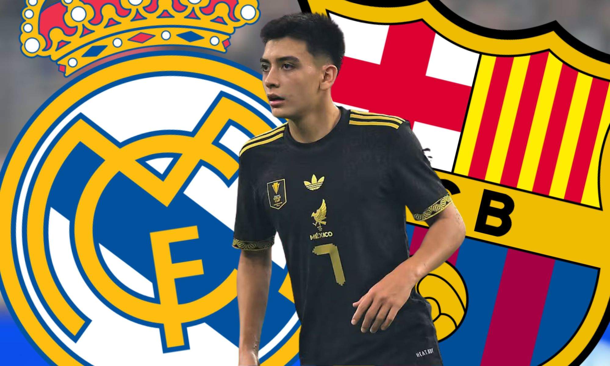 Gilberto Mora sobre los escudos de Real Madrid - Barça