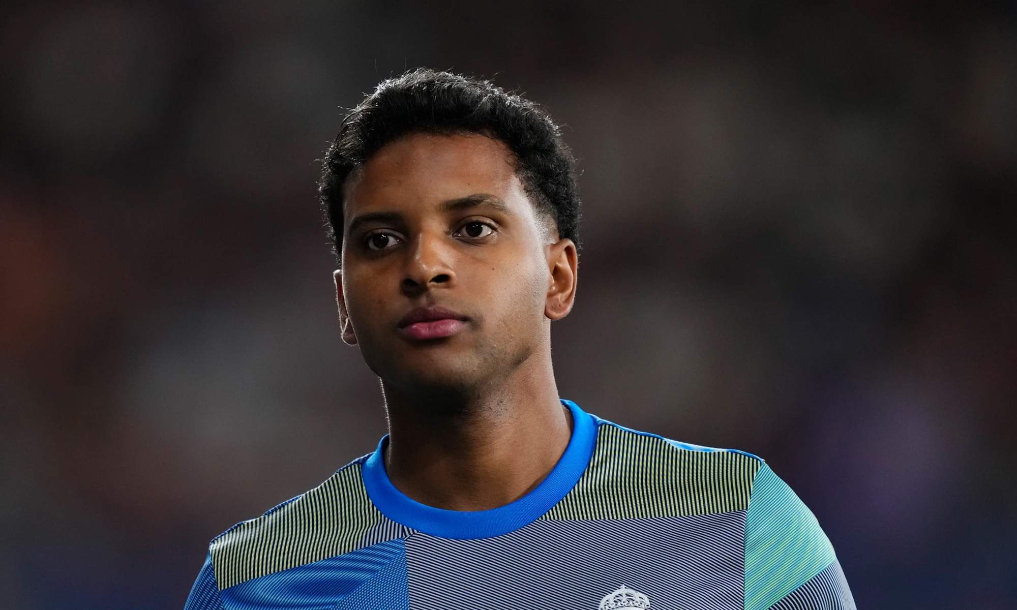 Rodrygo Goes durante un calentamiento con el Real Madrid. Rodrygo Goes durante un calentamiento con el Real Madrid.