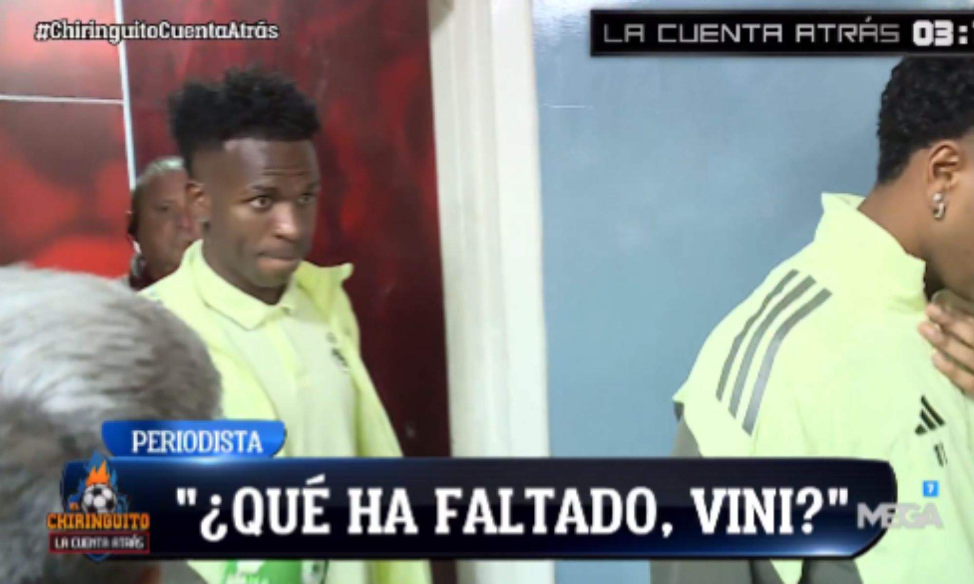 Vinicius en su salida de Vallecas