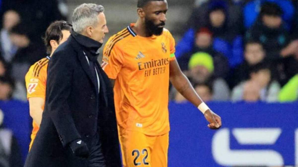 Rüdiger en el momento de su lesión Rüdiger en el momento de su lesión