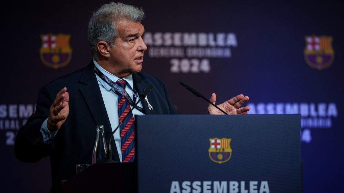 Joan Laporta en la Asamblea de Socios Compromisarios del FC Barcelona Joan Laporta en la Asamblea de Socios Compromisarios del FC Barcelona