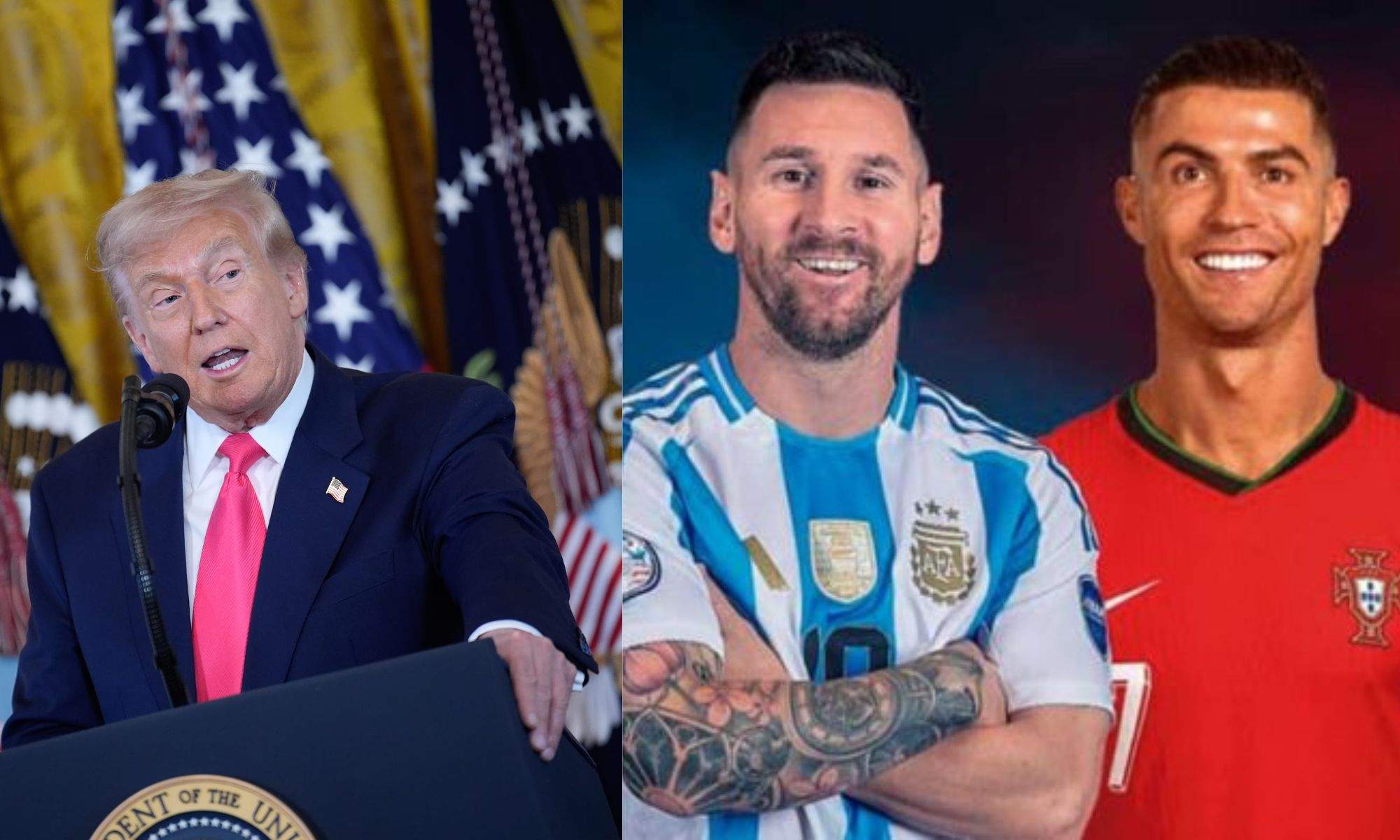 Trump junto a Messi y Cristiano