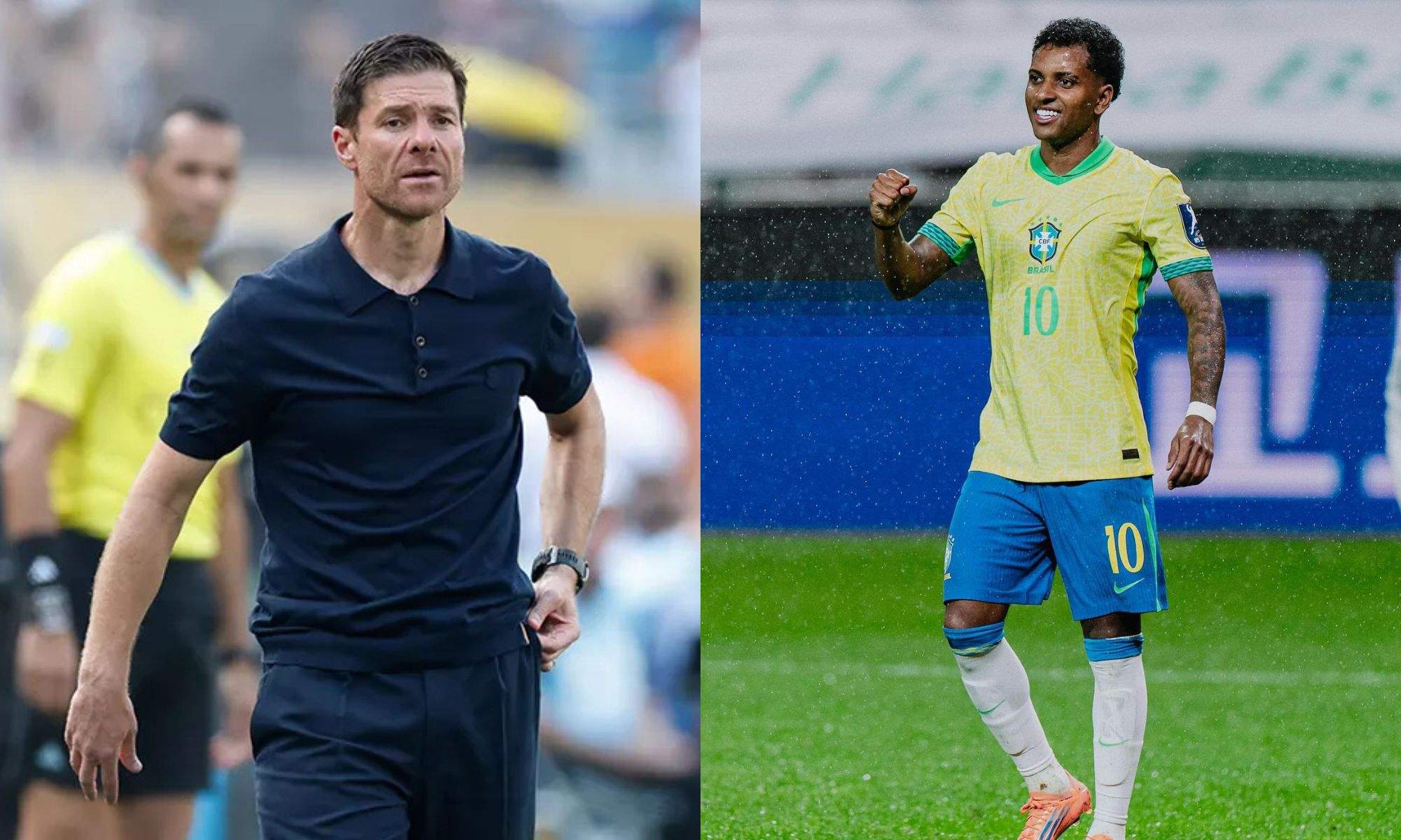 Xabi Alonso y Rodrygo con Brasil
