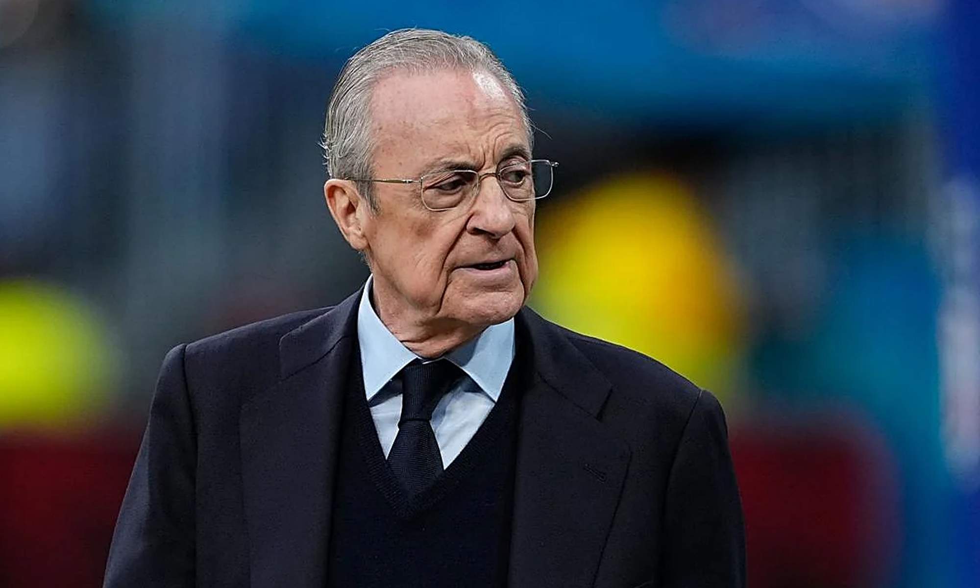 Florentino Pérez en un partido del Real Madrid.