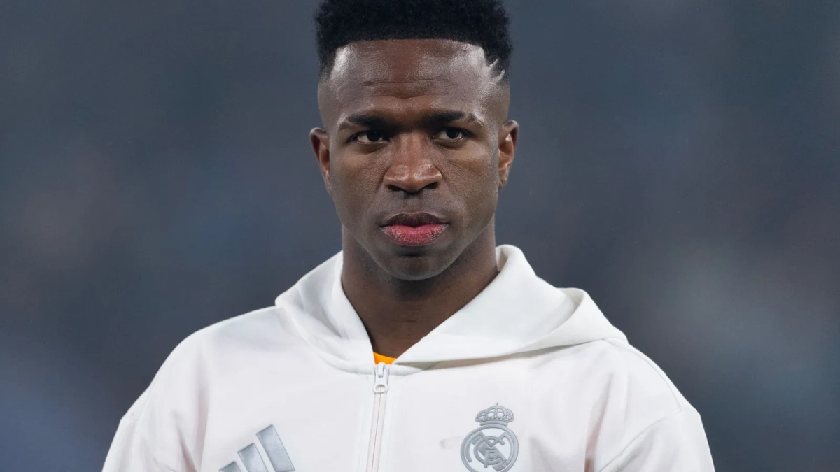 Vinicius antes de un partido con el Real Madrid