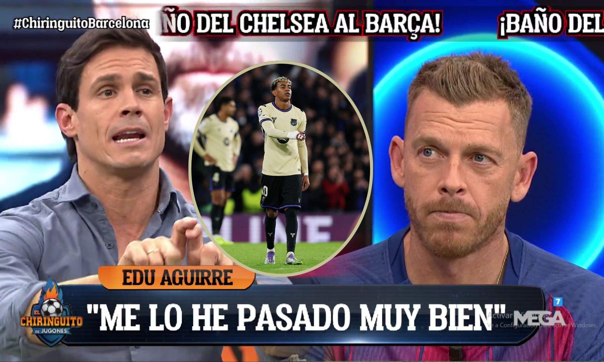 Edu Aguirre y Jota Jordi con Lamine Yamal