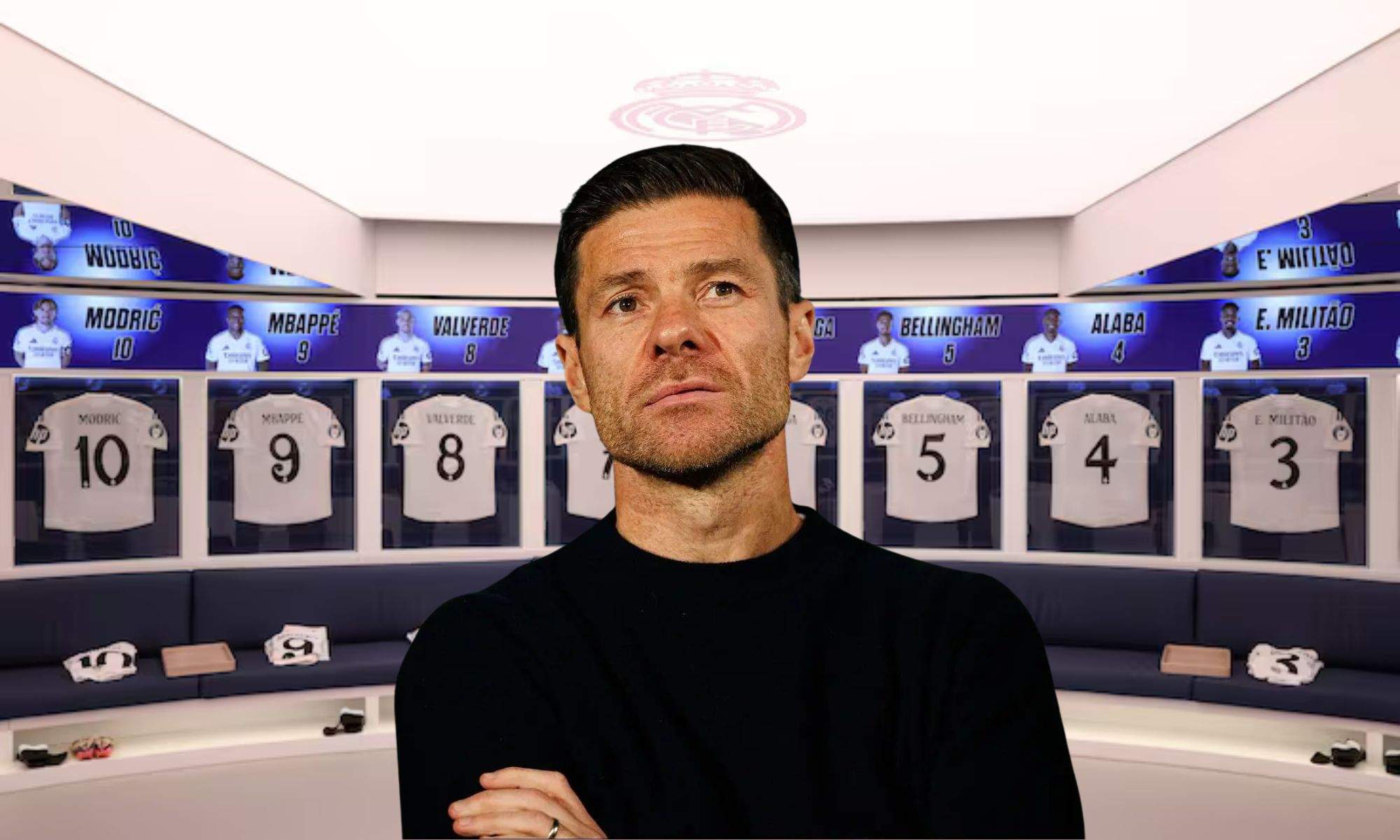 Xabi Alonso en el vestuario del Real Madrid