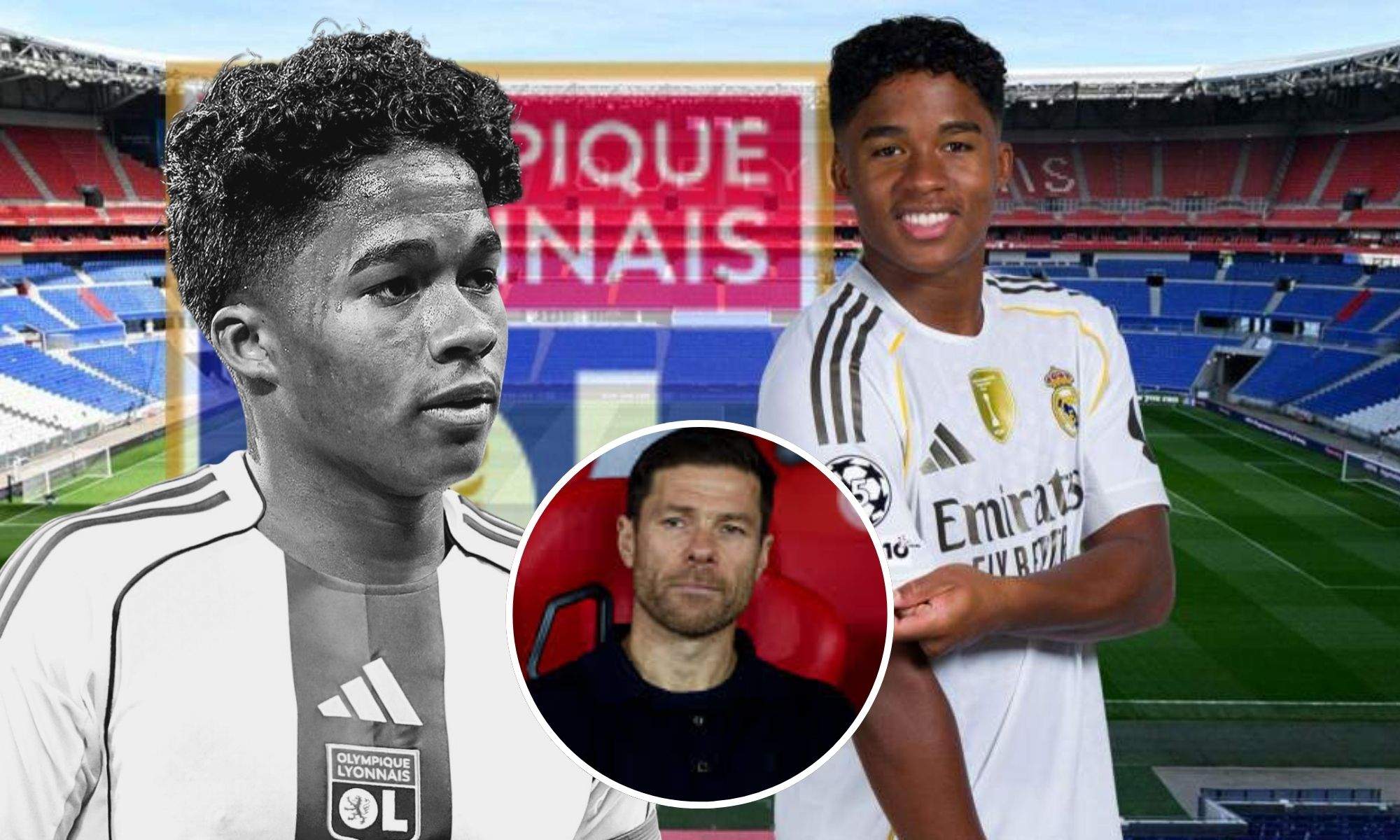 Endrick al Lyon y Xabi Alonso