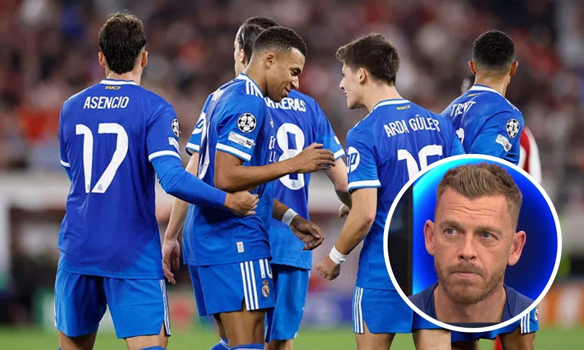 El Real Madrid celebrando y Jota Jordi