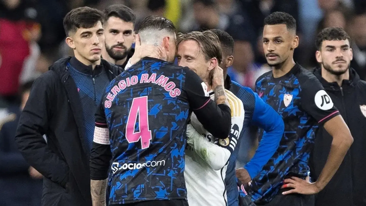 Sergio Ramos y Modric después de un Real Madrid Sevilla