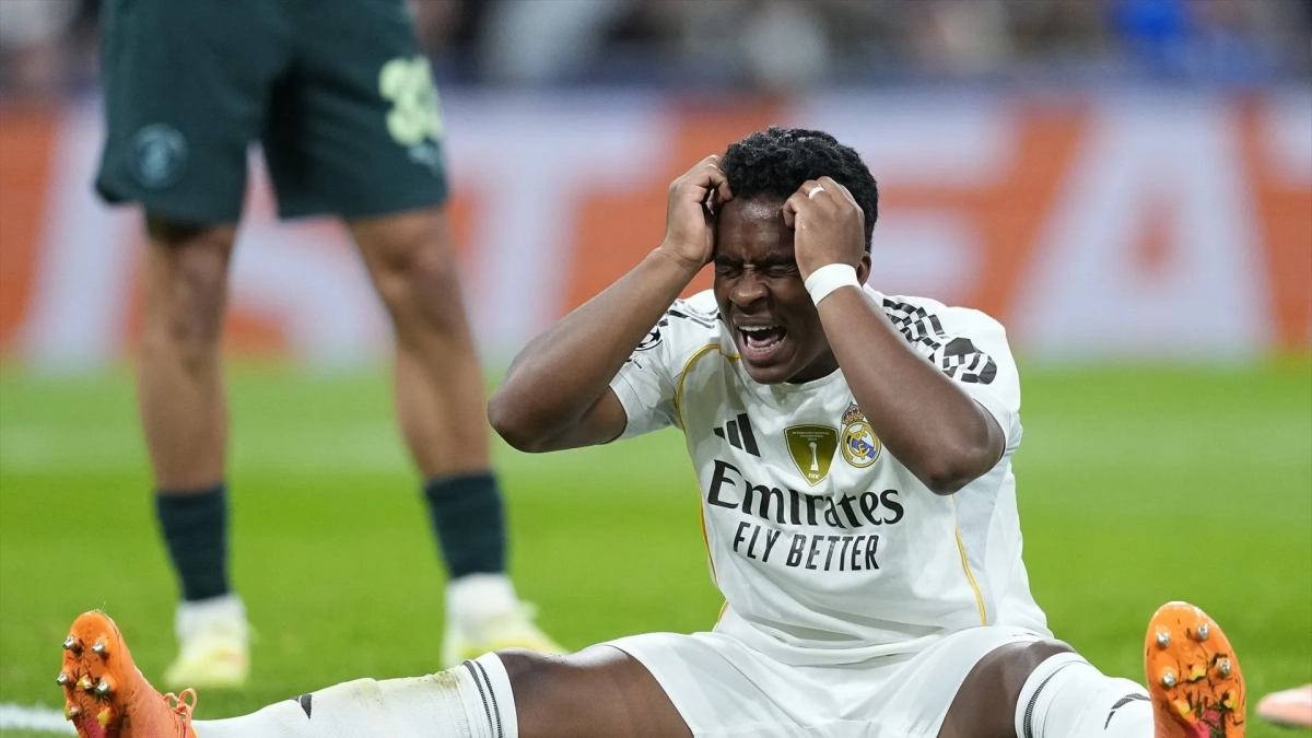 Endrick lamentándose en un partido del Real Madrid. Endrick lamentándose en un partido del Real Madrid.