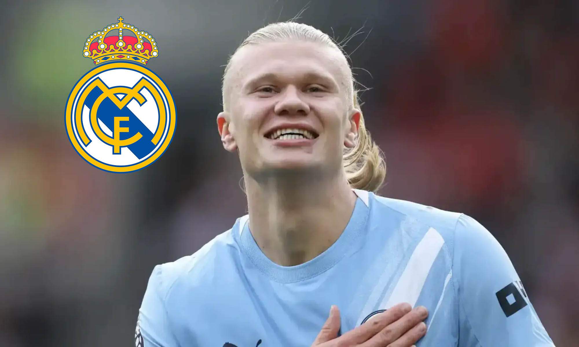 Erling Haaland y escudo Real Madrid copia