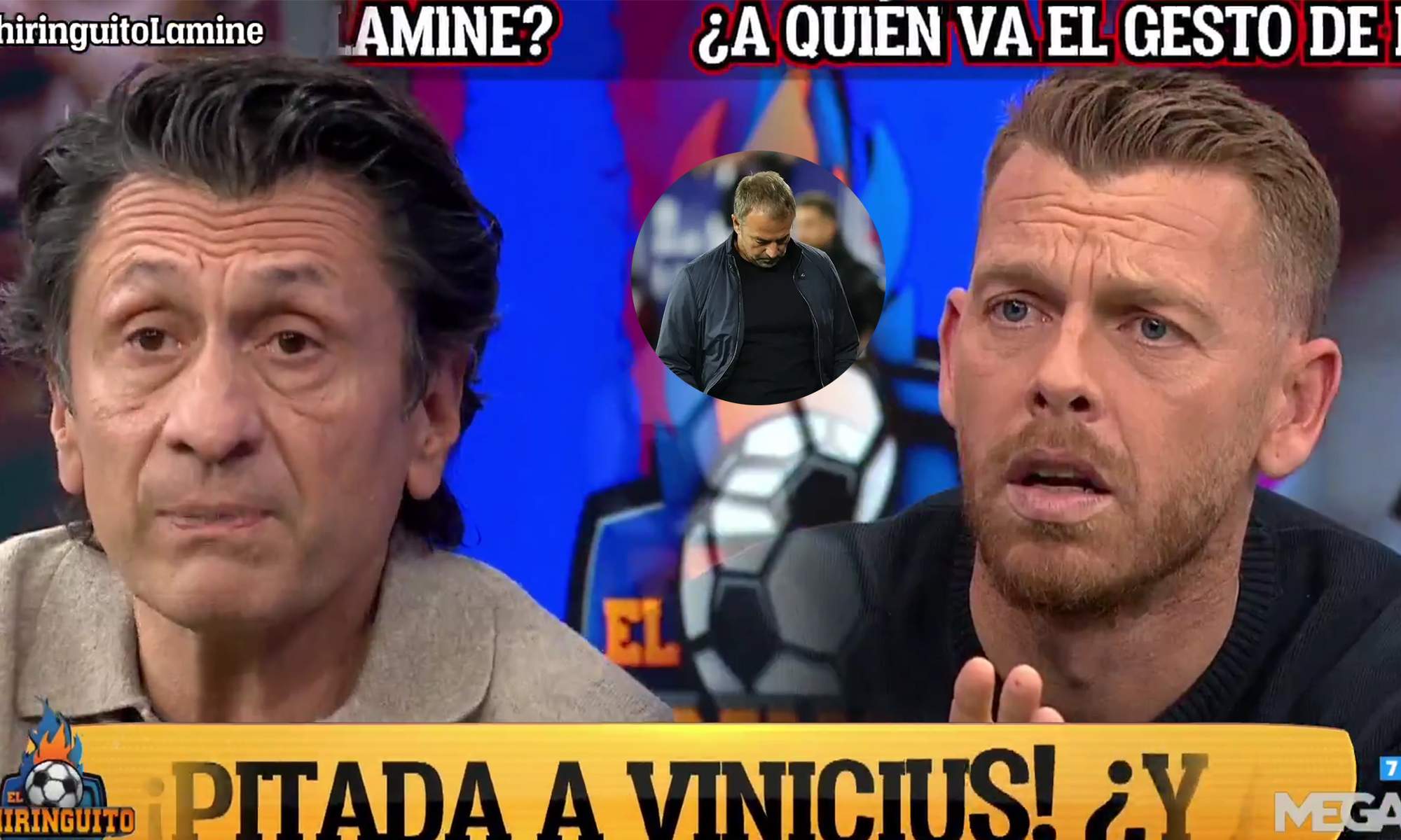 Jota Jordi en El Chiringuito, Hansi Flick y José Félix Díaz. 