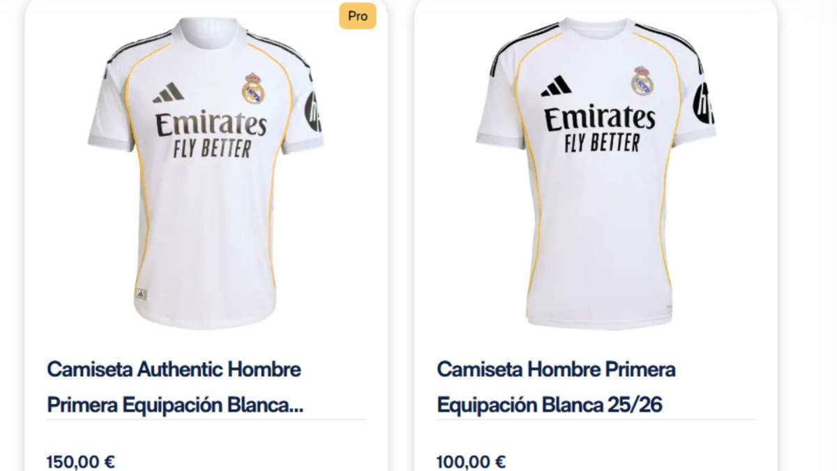 Precio de la primera camiseta del Real Madrid