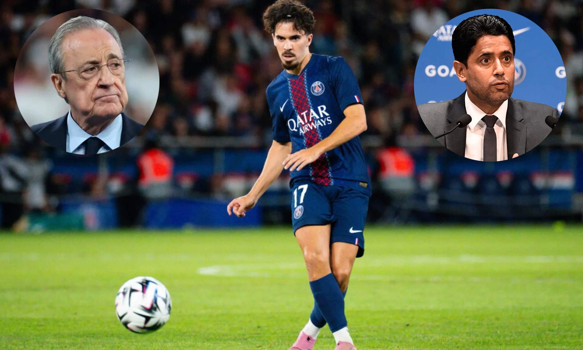 Vitinha, Florentino y Al Khelaïfi