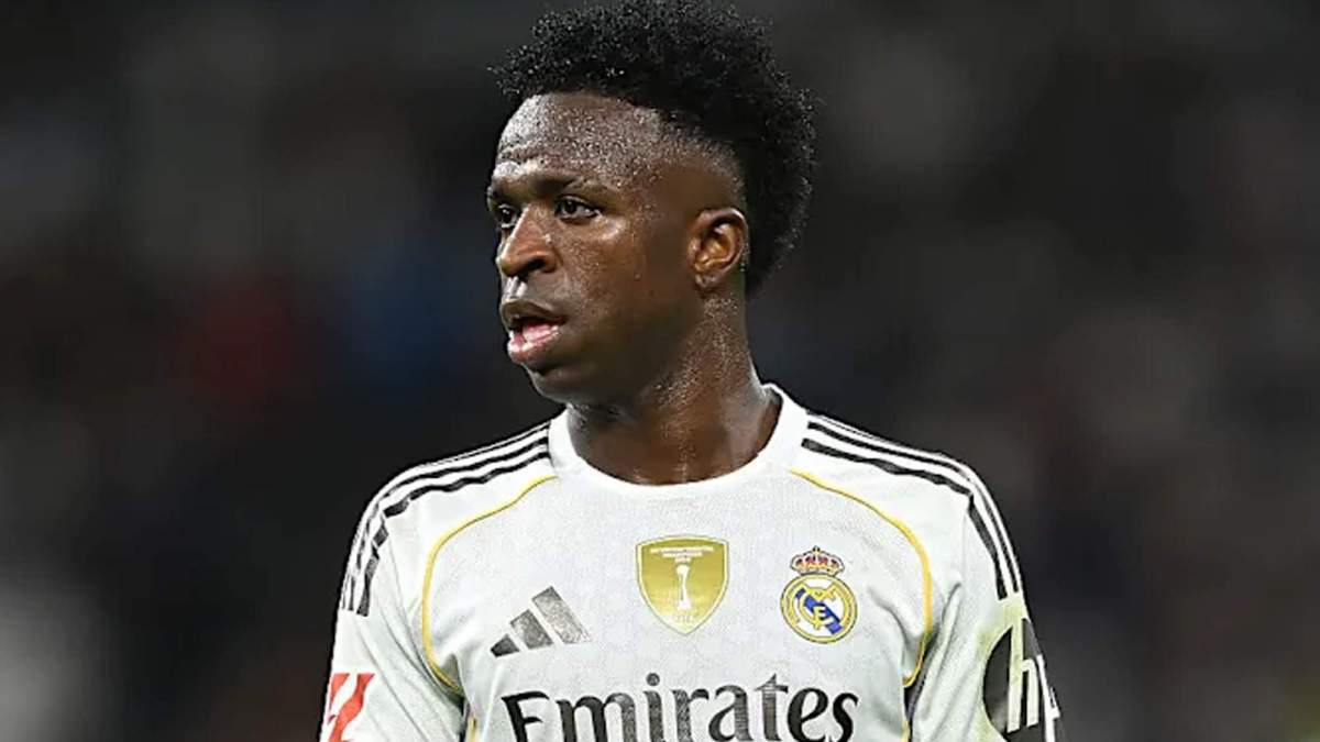 Vinicius Jr. disputando un partido con el Real Madrid. 