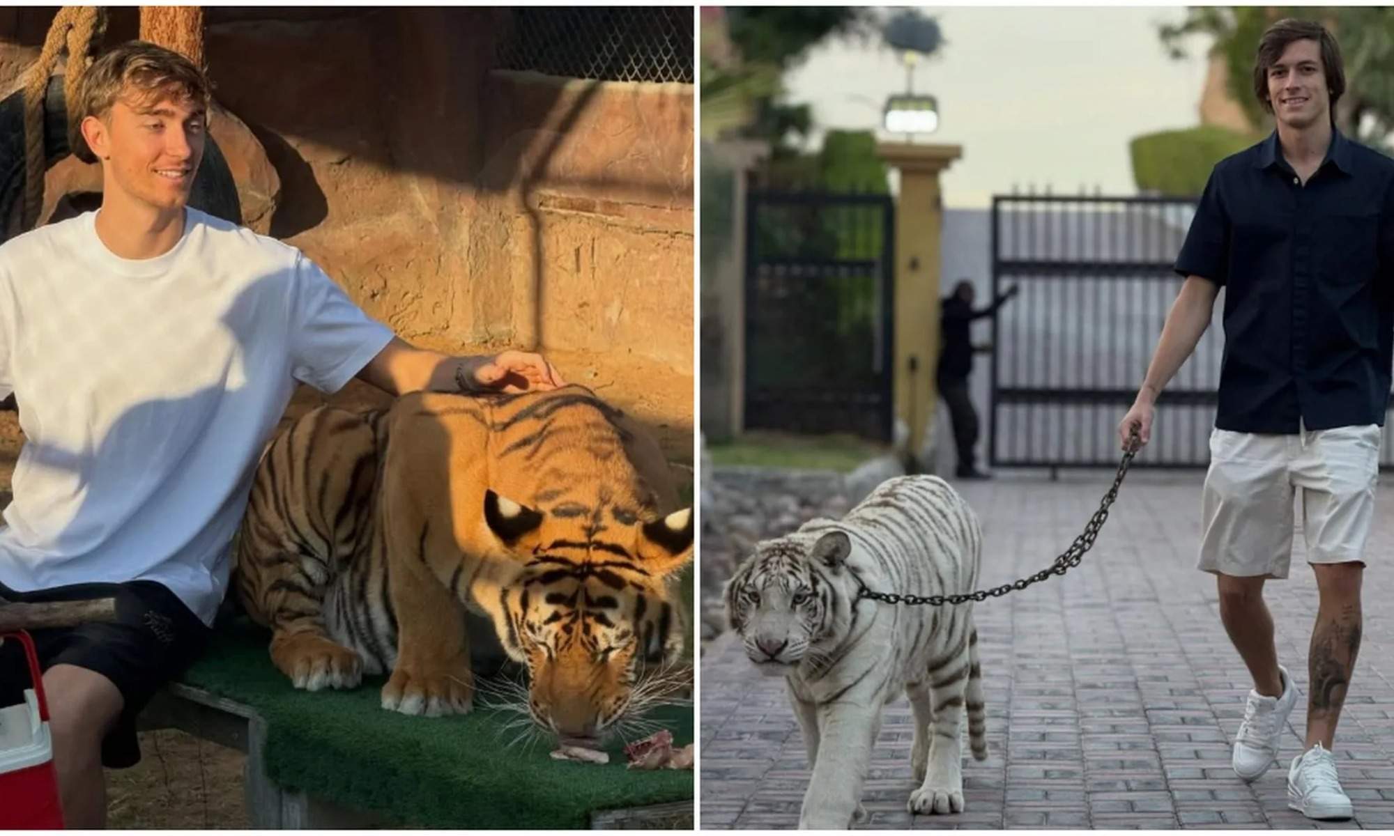 Huijsen y Carreras, jugadores del Real Madrid, en Dubái
