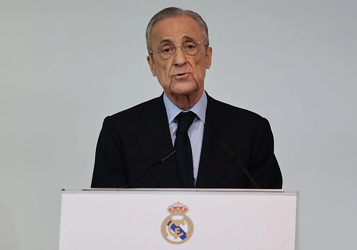 Florentino Pérez hablando en una Asamblea del Real Madrid.