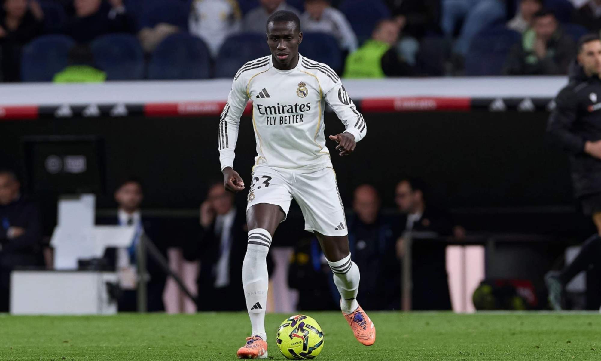 Ferland Mendy, en un partido con el Real Madrid durante esta temporada.