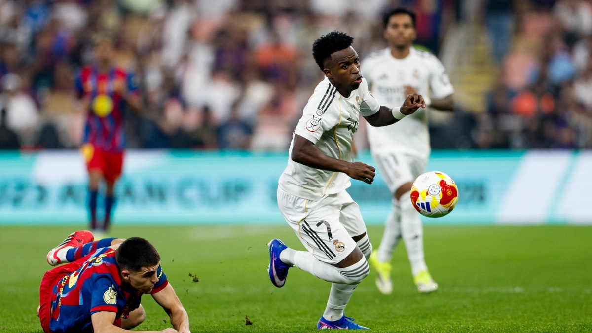 Vinicius durante la fina de la Supercopa Vinicius durante la fina de la Supercopa