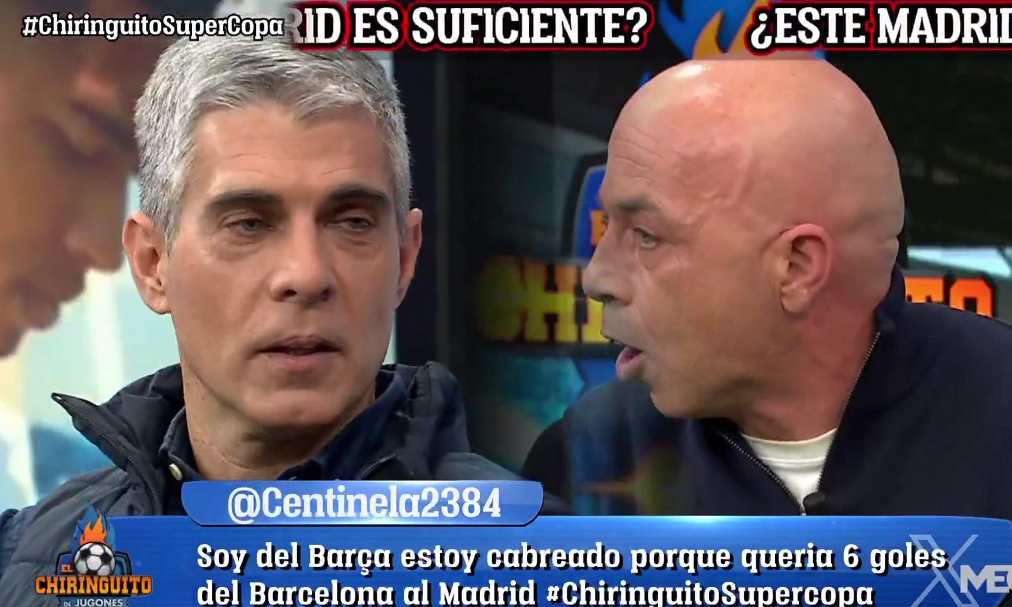 Fran Garrido y José Luis Sánchez en El Chiringuito.