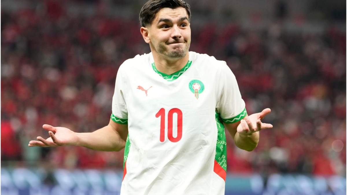 Brahim celebrando su gol contra Camerún