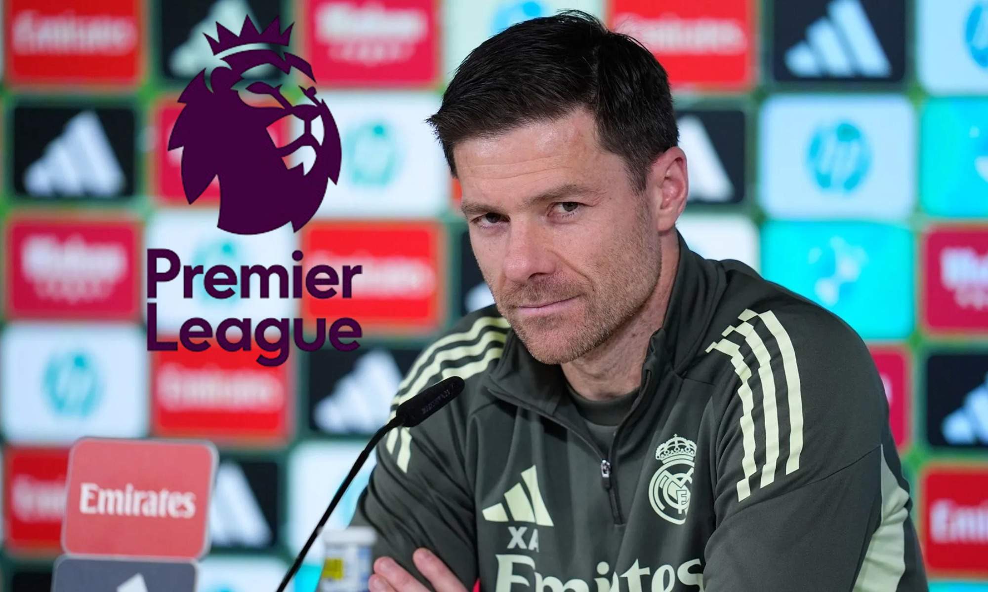 Xabi Alonso y logo de la Premier