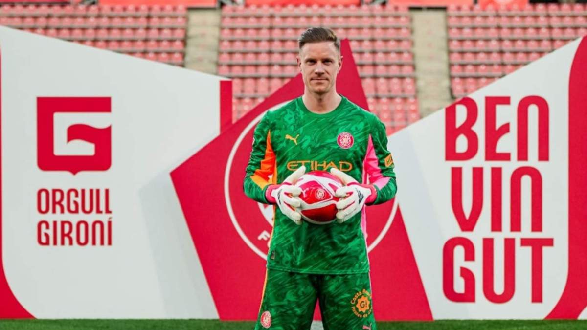 Ter Stegen en su presentación con el Girona Ter Stegen en su presentación con el Girona