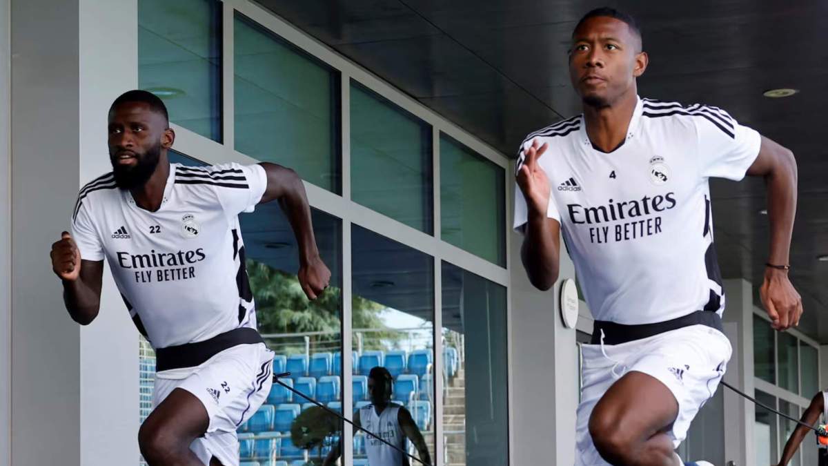 Rüdiger y Alaba durante un entrenamiento Rüdiger y Alaba durante un entrenamiento