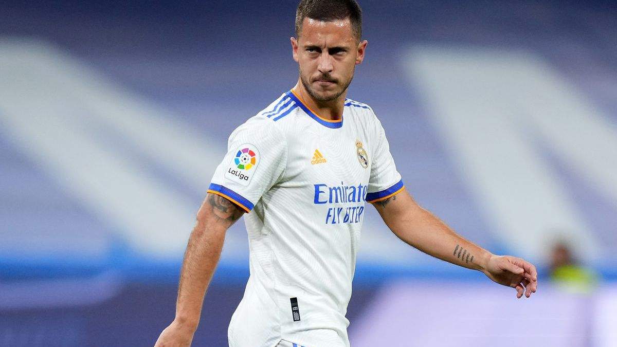 Eden Hazard jugando un partido con el Real Madrid. Eden Hazard jugando un partido con el Real Madrid.