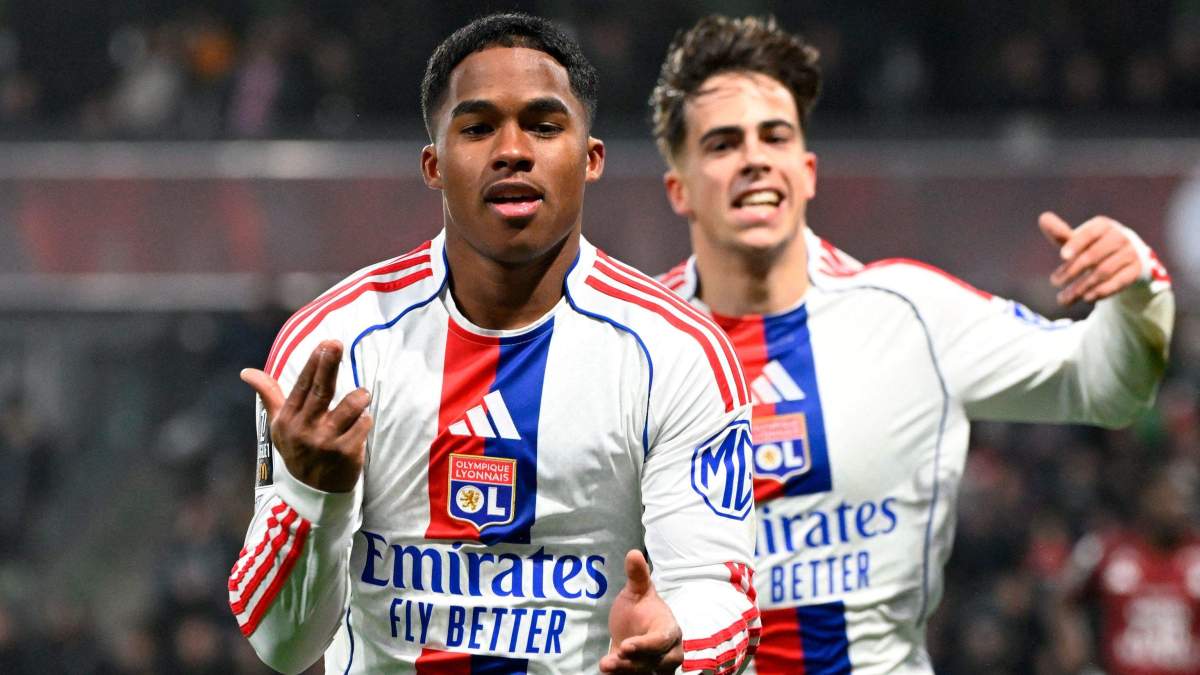 Endrick celebrando un gol con el Olympique de Lyon